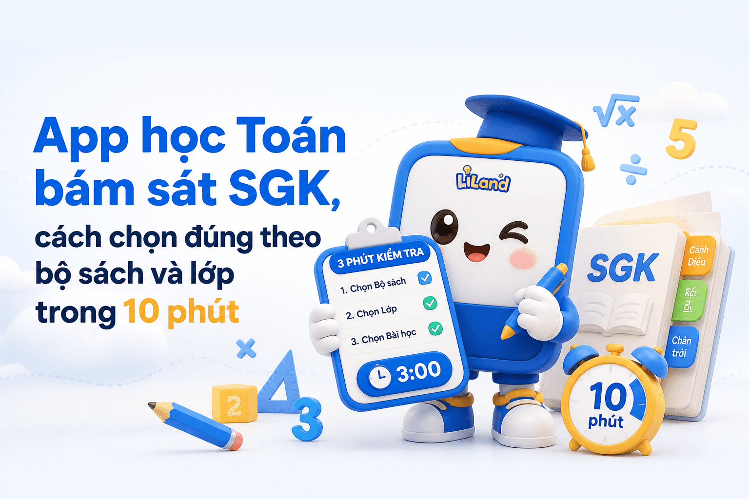 App học Toán bám sát SGK, cách chọn đúng theo bộ sách và lớp trong 10 phút