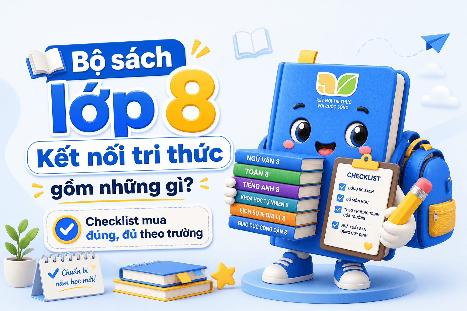 Bộ sách lớp 8 Kết nối tri thức gồm những gì? Checklist mua đúng, đủ theo trường