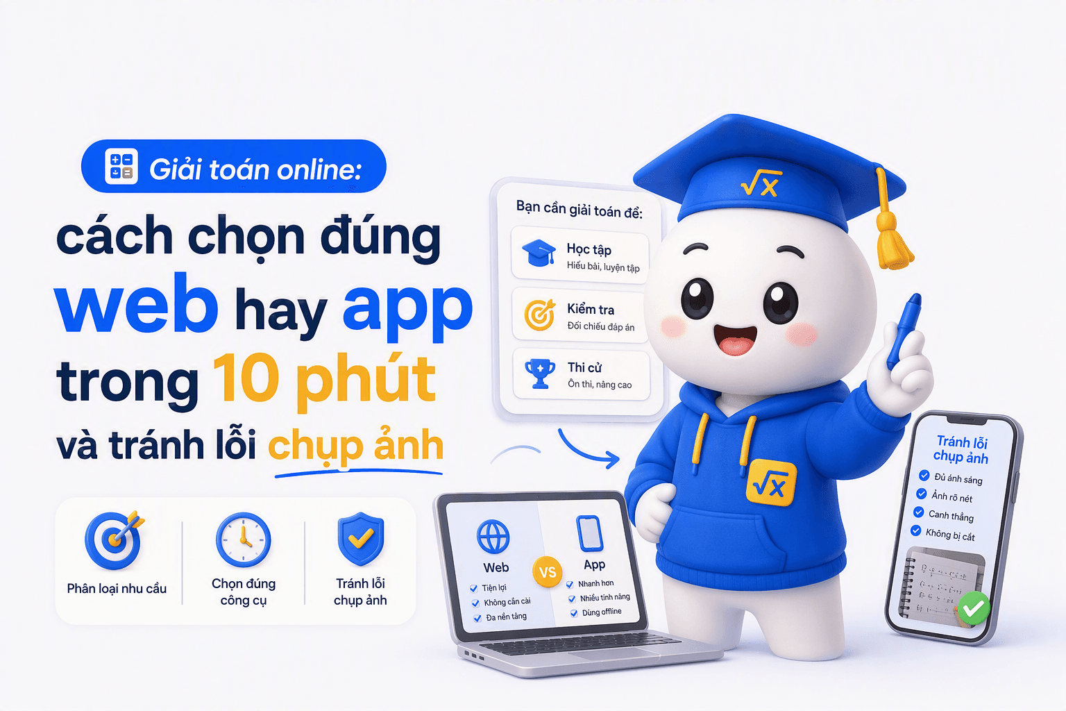 Giải toán online: cách chọn đúng web hay app trong 10 phút và tránh lỗi chụp ảnh